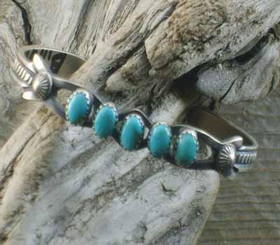 Native American jewelry 5 Stone Cuff Bracelet